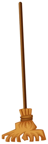 Broom on white background — Stock Vector