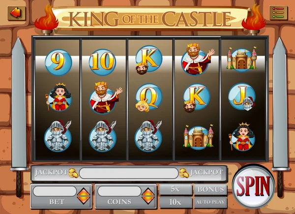 Spel sjabloon met koning en koningin — Stockvector