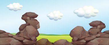 Kayalar ve alan ile doğa manzara