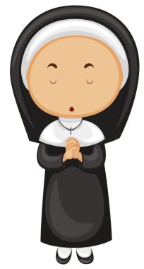 Nun in black outfit clipart