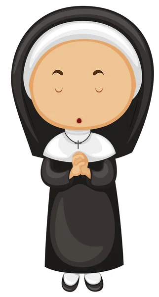 Nonne en tenue noire — Image vectorielle