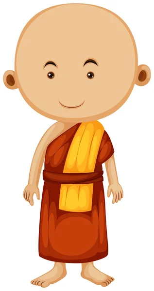 Buddhistický mnich s šťastný obličej — Stockový vektor