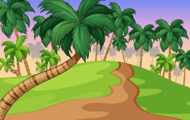 Doğa sahne ağaçları tepelerde ile