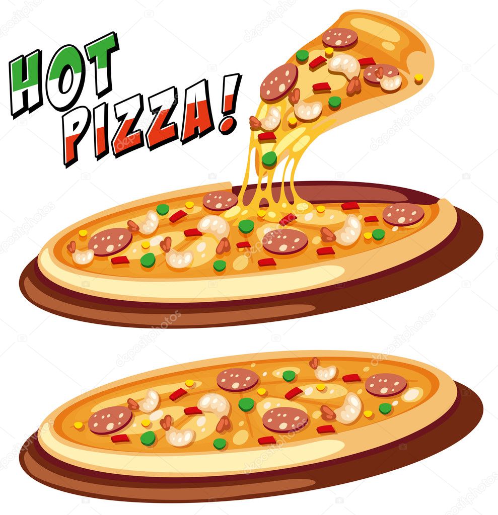 Two trays of Italian pizza