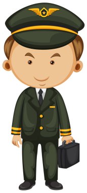 Pilot siyah üniformalı
