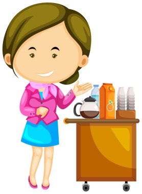 Uçuş görevlisi içki servisi