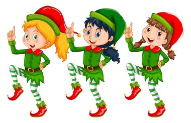 Elf içinde Noel Tema çocuklar ile giyinmiş