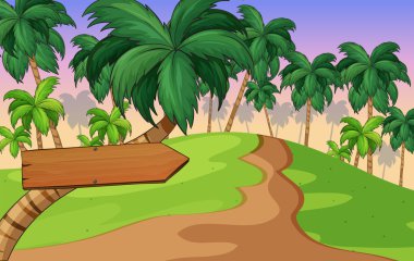 Park ağaç üzerinde ahşap işareti olan