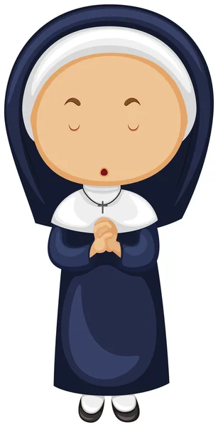 Nonne en tenue bleue — Image vectorielle