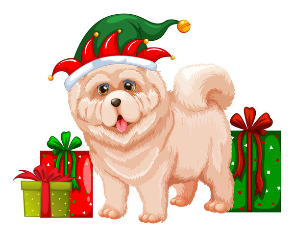 Собака в шляпе эльфа
 