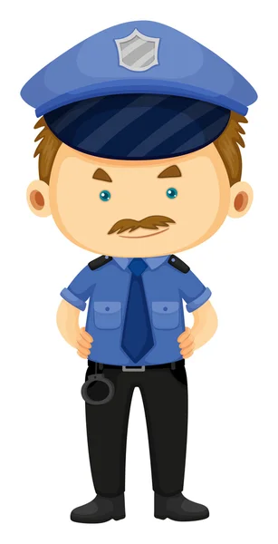 Policial de uniforme azul — Vetor de Stock