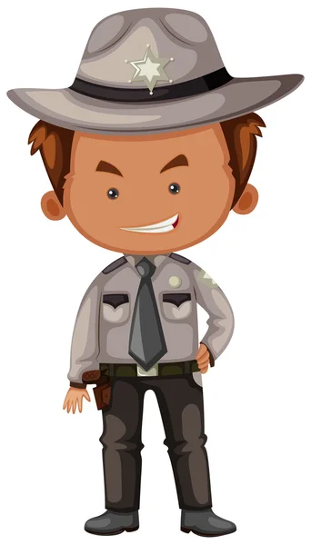 Sheriff in grijze uniform — Stockvector