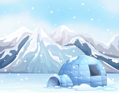 Igloo kar yerde ile sahne