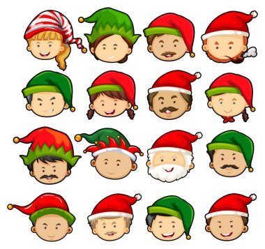 İnsanlar Noel şapka