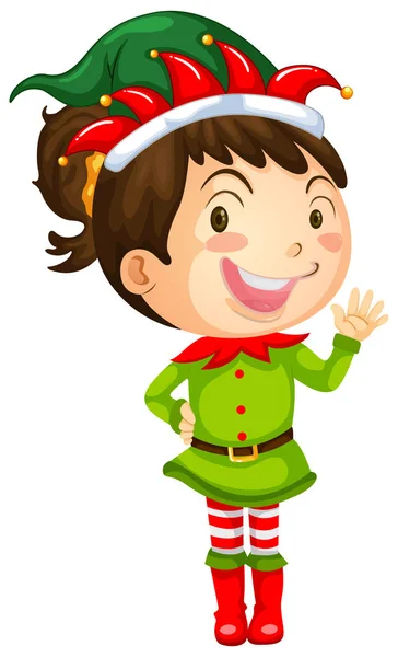 Fille en costume d'elfe — Image vectorielle