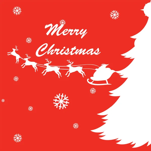Reindeers ve Santa Noel kartı tasarımı — Stok Vektör