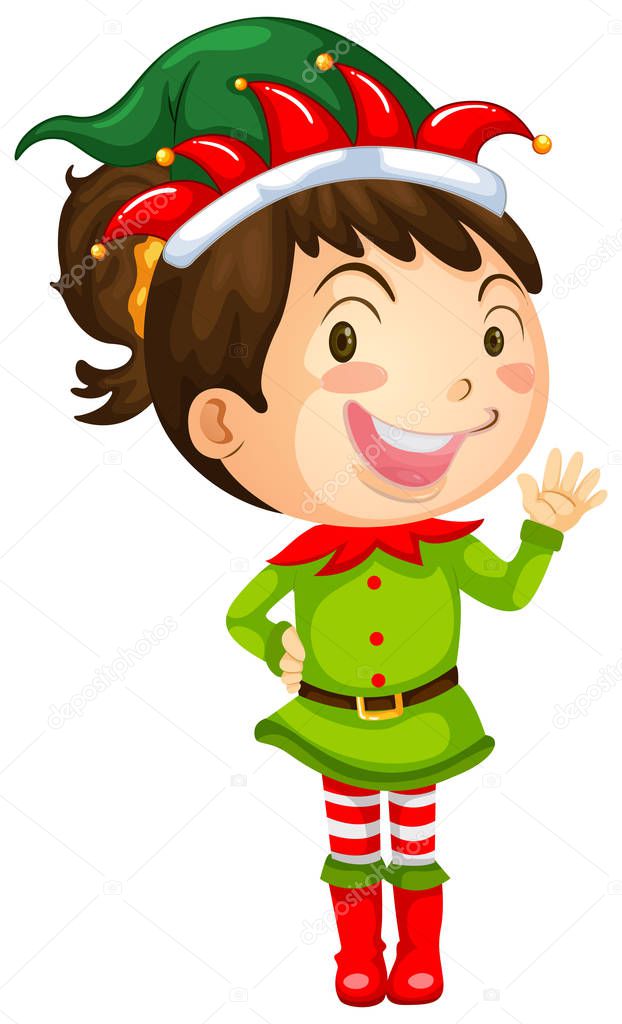 Girl in elf costume