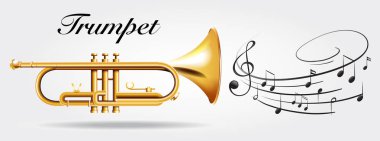 Trompet ve müzik notlar