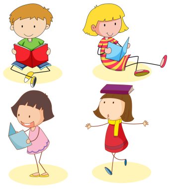 Oğlan ve kız kitap okuma