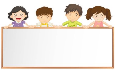 Pek çok çocuk ile çerçeve şablon