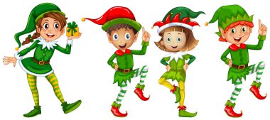 Noel elf yeşil kostüm