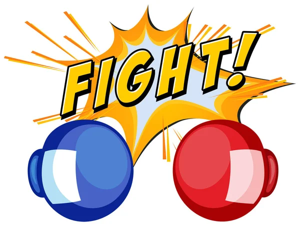 Boxing gloves and word fight on white background — Stock Vector