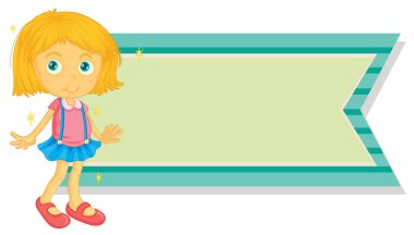 Banner şablon küçük kızla