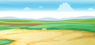Sahne alanı üzerinde yol ile