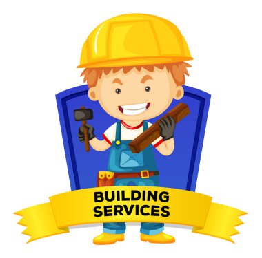 Occupation wordcard with building services