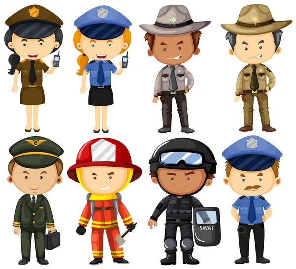 People in different job uniforms — Stock Vector © interactimages 132067950