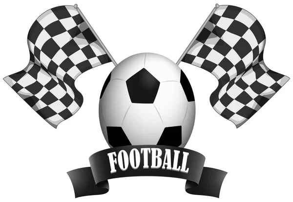 Diseño de etiquetas con fútbol y banderas — Archivo Imágenes Vectoriales