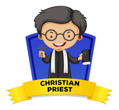 Hıristiyan rahip ile meslek wordcard