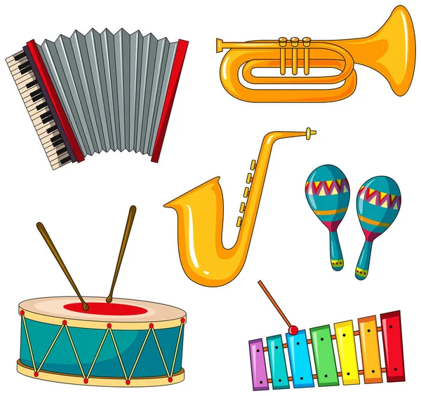 Verschillende soorten muziekinstrument — Stockvector