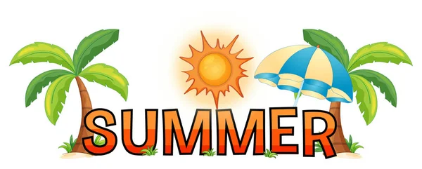 Font design för ordet sommar — Stock vektor