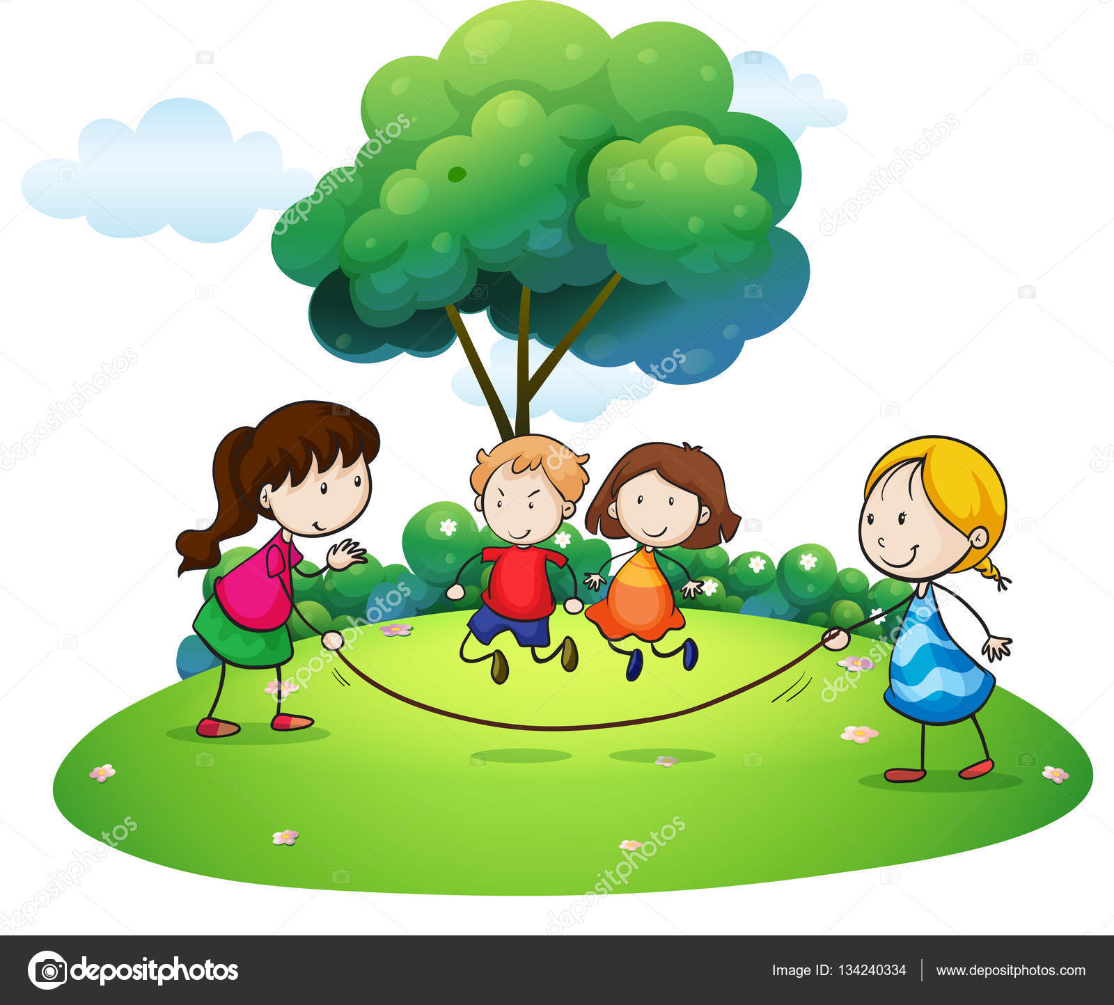 depositphotos_134240334 stock illustration children playing jump rope in