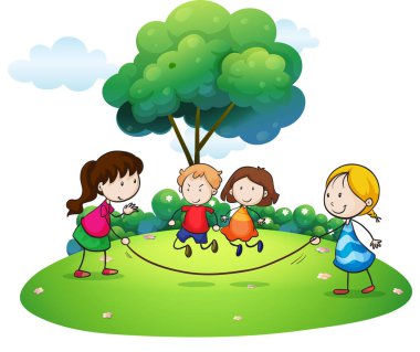 Çocuk oyun Park ip atlama