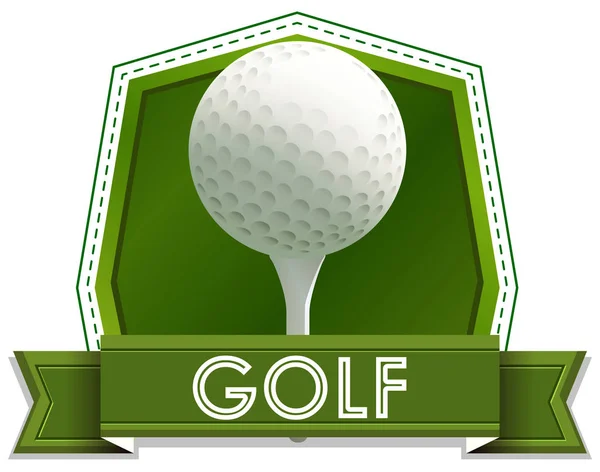 Label design met golfbal en pin — Stockvector