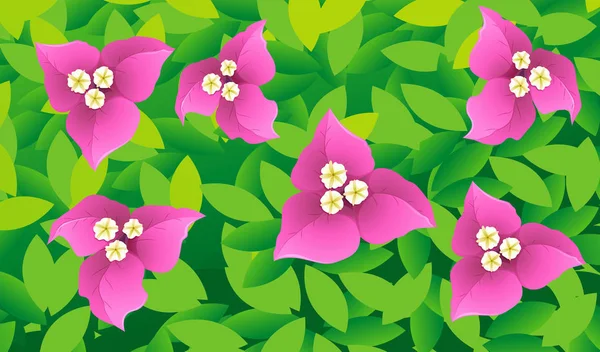 Ομοιογενές φόντο σχεδιασμό με λουλούδια και φύλλα — Διανυσματικό Αρχείο