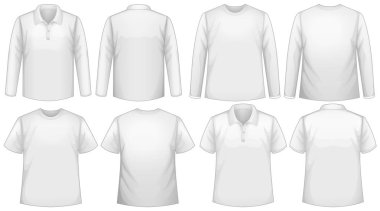 Kısa ve uzun kollu T-shirt şablonu