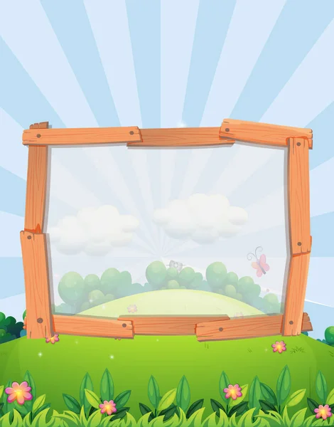 Frame design with park background — Stock Vector