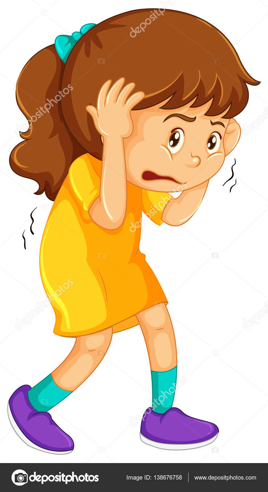 Little Girl Looking Scared Stock Vector By ©interactimages 138676758