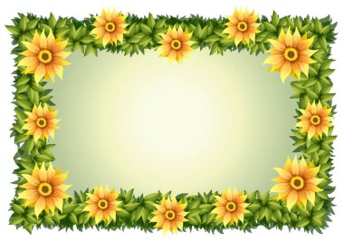Sarı Çiçekli Çerçeve şablon