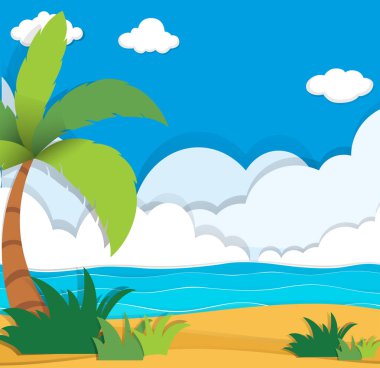 Gündüz, mavi okyanus sahne