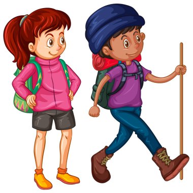 İki insanlar Hiking