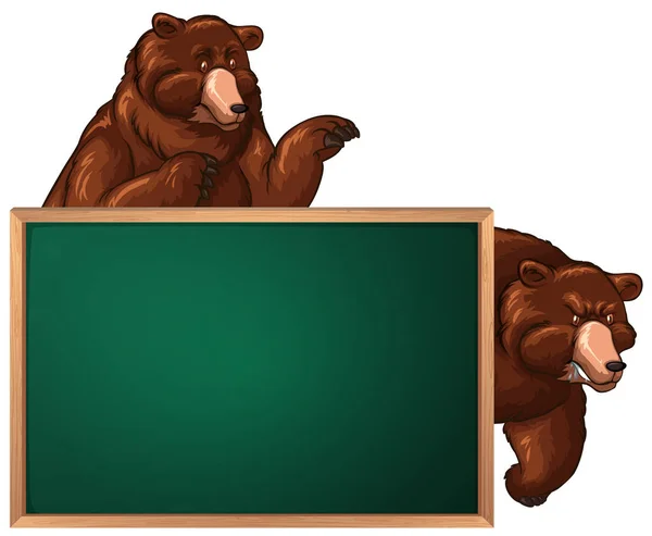 Board template with two bears — Stock Vector