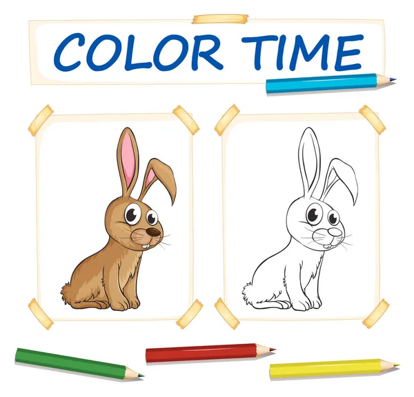 Coloring template with bunny — Stock Vector