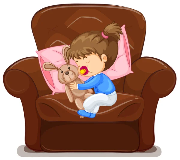 Kid sleeping on armchair — Stock Vector