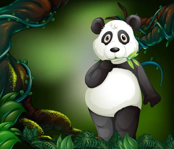 熊猫站在森林的深处 — 图库矢量图片