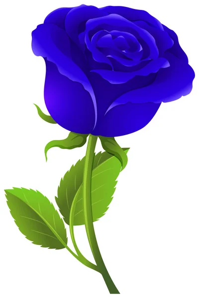 Μπλε τριαντάφυλλο στον πράσινο μίσχο — Διανυσματικό Αρχείο