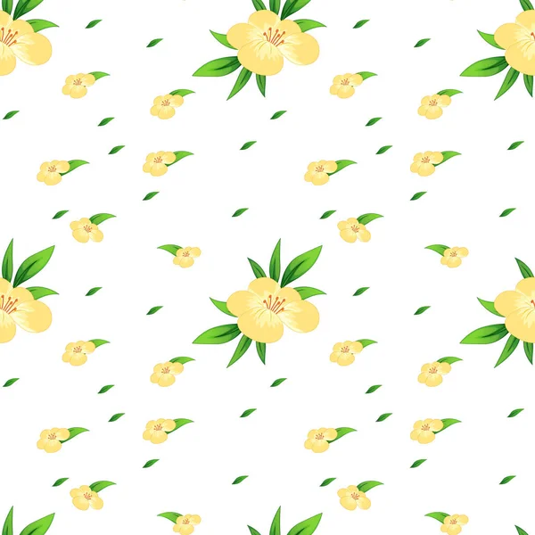 Fondo sin costuras con flores amarillas — Vector de stock